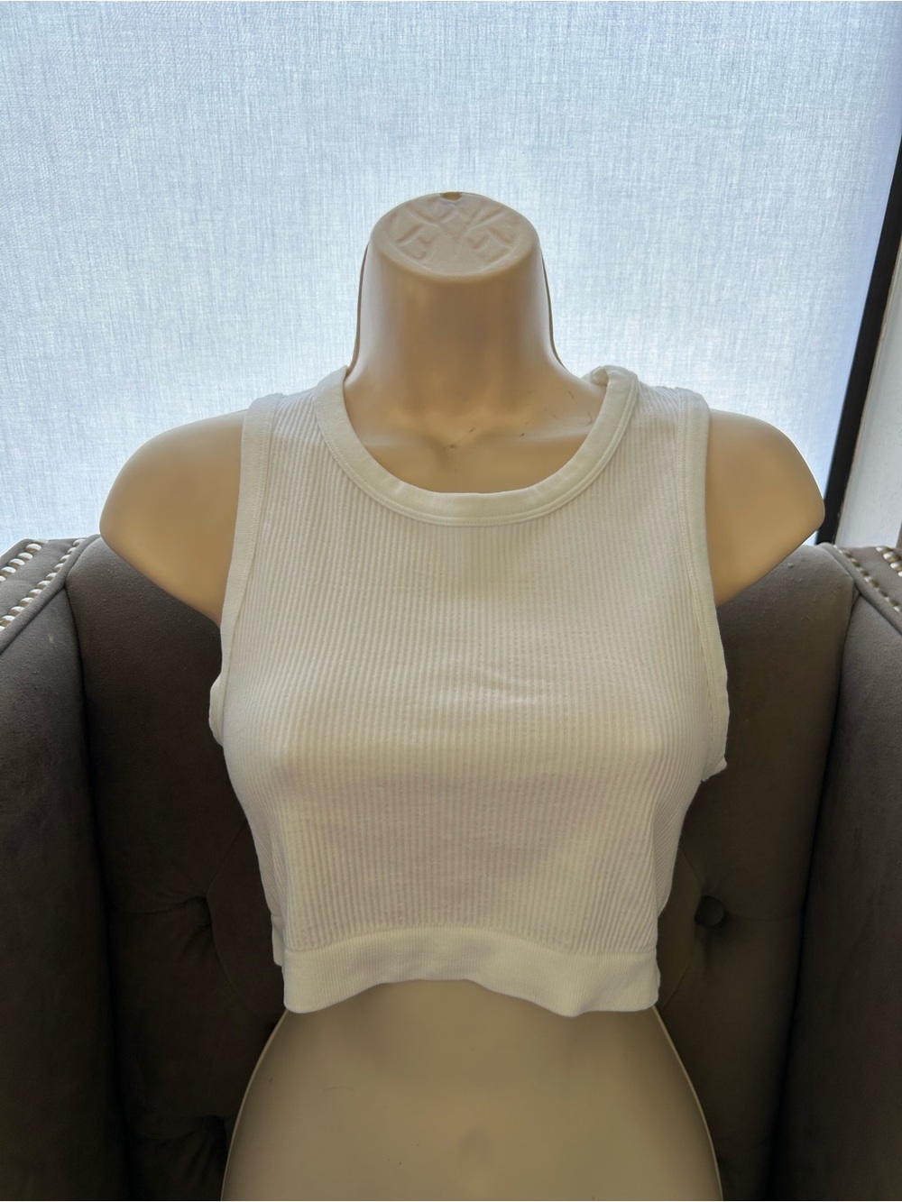 Ambiance White Ribbed Crop Tank